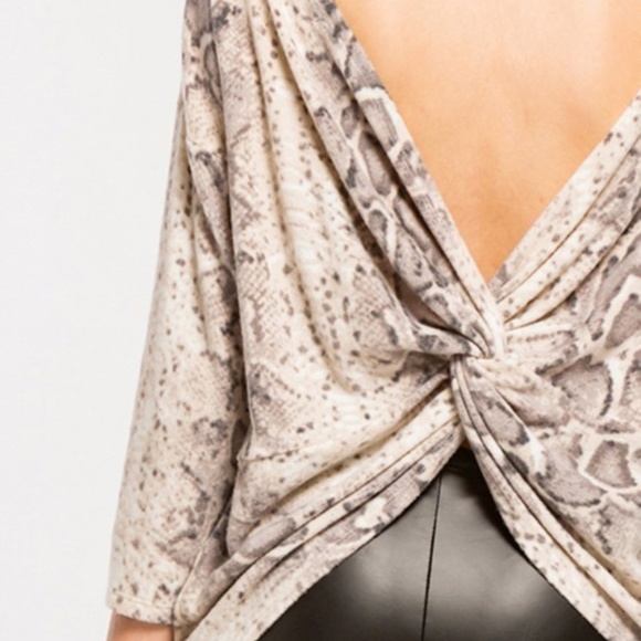 Snakeskin Print Knot Back Top - Picture 3 of 4